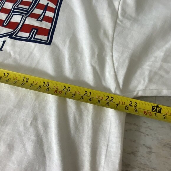 Vintage “God Bless America” 9-11-2011 T-Shirt Delta Pro‎ Weight White Mens Sz XL - Picture 7 of 10